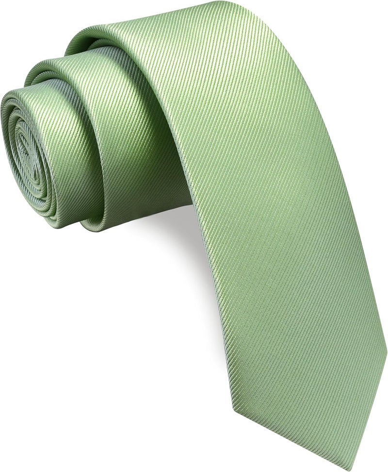 GUSLESON 2.4" (6cm) Solid Color Slim Tie Skinny Necktie for Men - Image 1